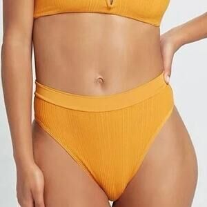L Space Frenchi High Waist Bitsy Cut Bikini Bottom Mandarin Womens Sze Large NWT